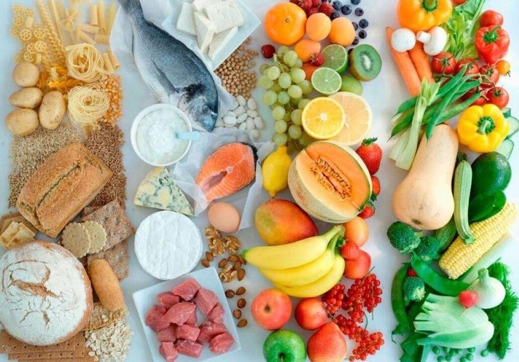 Sağlıklı beslenmeyi oluşturan farklı gruplara ait gıda ürünleri