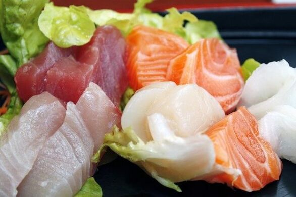 Japon diyeti için et ve balık